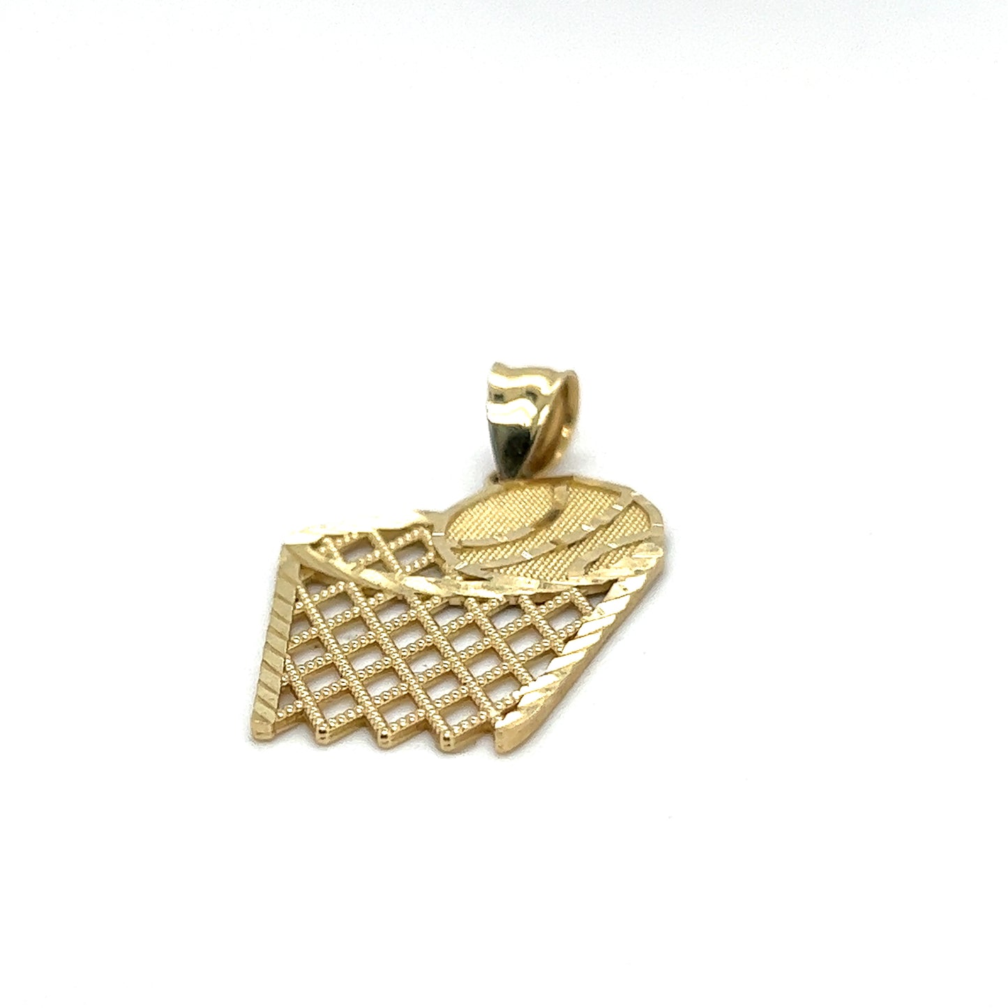 Yellow Gold Natural Diamond Basketball Pendant