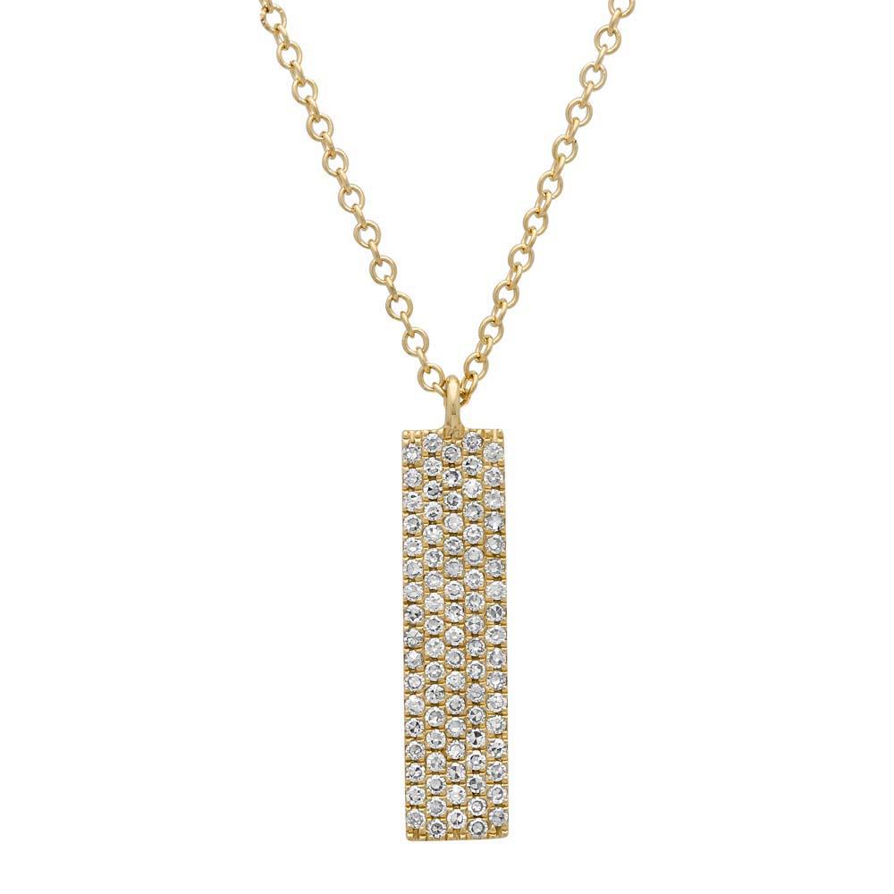 14k Yellow Gold Diamond Pave Pendant - 0.25ct