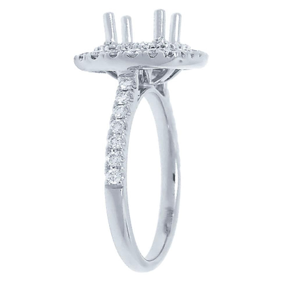 18k White Gold Diamond Semi-mount Ring - 0.73ct
