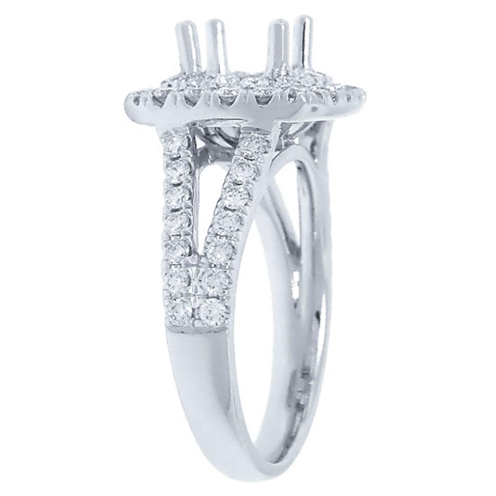 18k White Gold Diamond Semi-mount Ring - 0.91ct