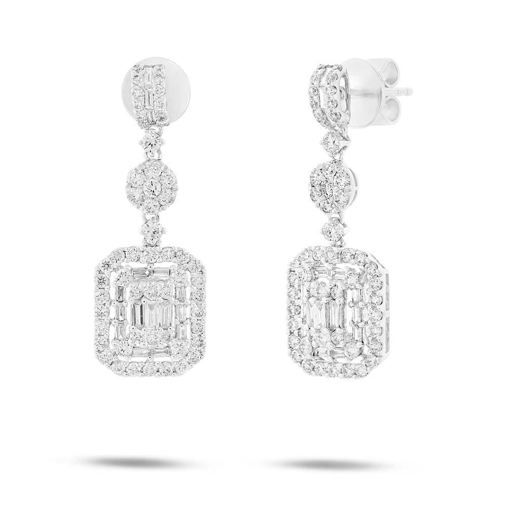 18k White Gold Diamond Earring - 1.87ct
