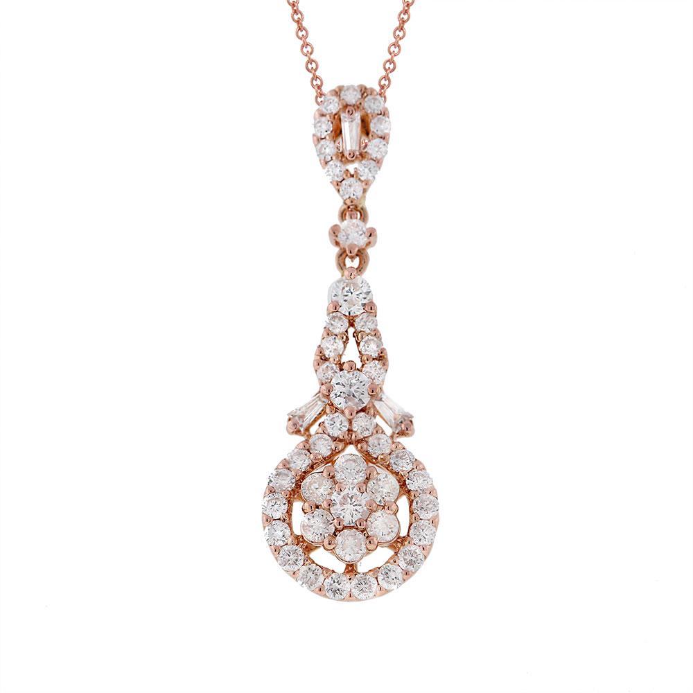 18k Rose Gold Diamond Pendant - 0.99ct