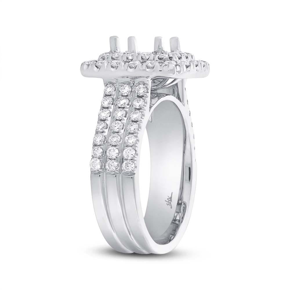 18k White Gold Diamond Semi-mount Ring Size 3 - 1.00ct