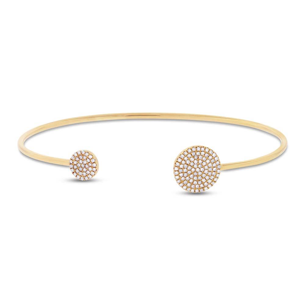 14k Yellow Gold Diamond Bangle - 0.37ct
