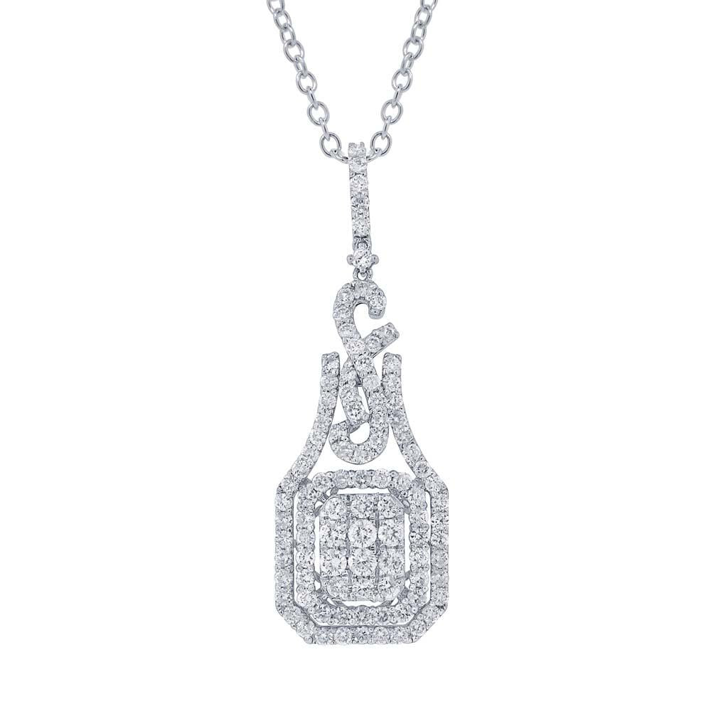 18k White Gold Diamond Pendant - 2.48ct