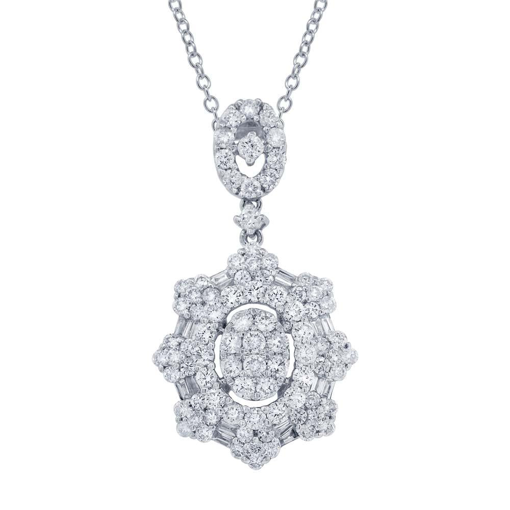 18k White Gold Diamond Pendant - 1.71ct