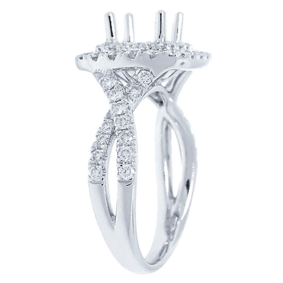 18k White Gold Diamond Semi-mount Ring - 0.92ct