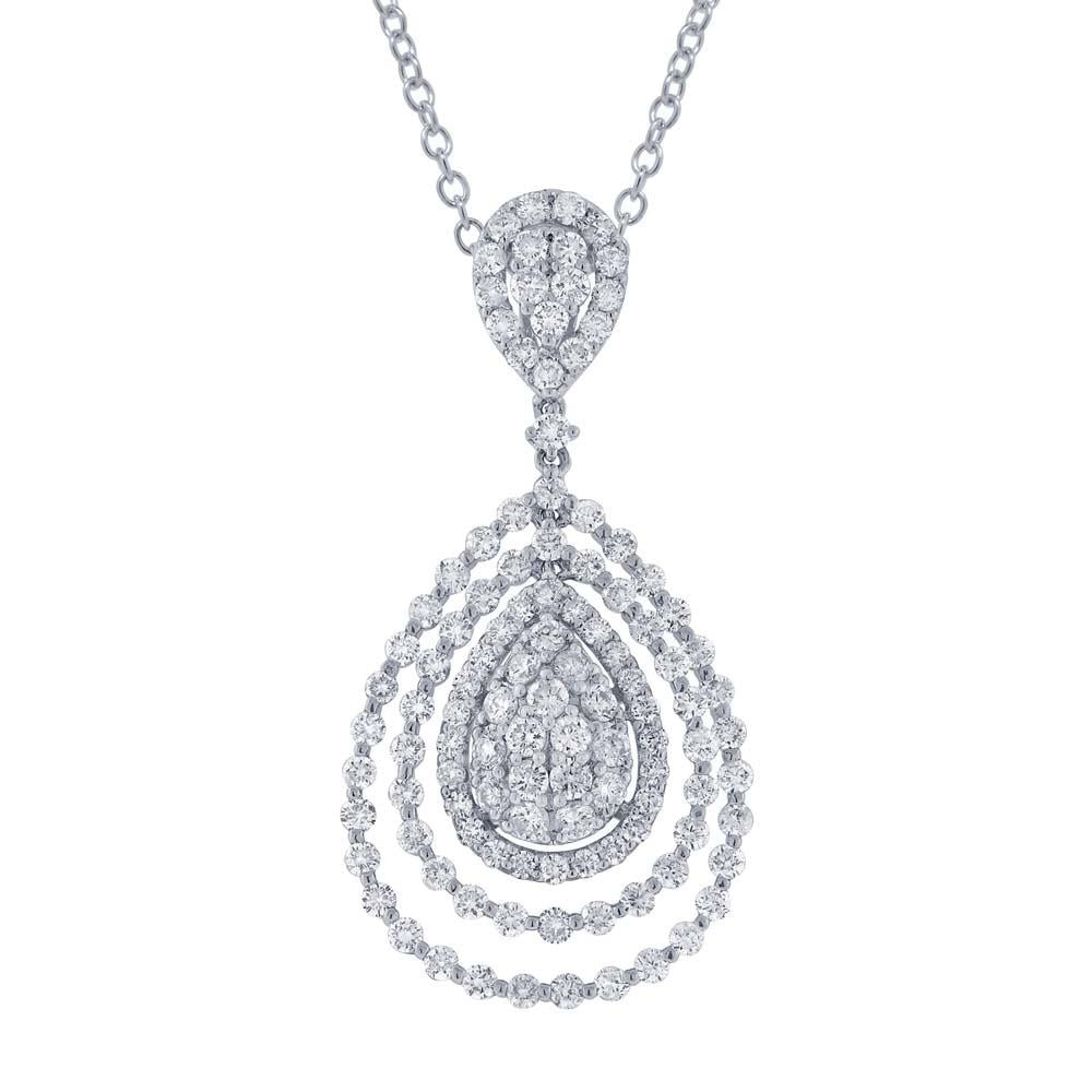 18k White Gold Diamond Pendant - 2.86ct