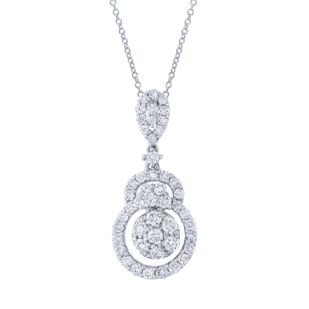 18k White Gold Diamond Pendant - 1.04ct