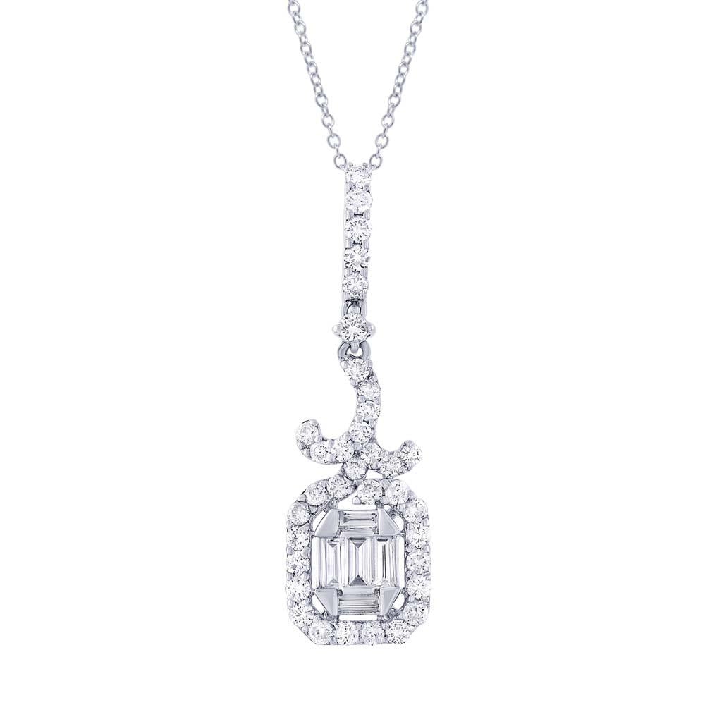 18k White Gold Diamond Pendant - 0.88ct