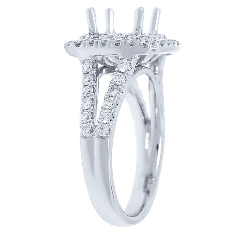 18k White Gold Diamond Semi-mount Ring - 0.93ct