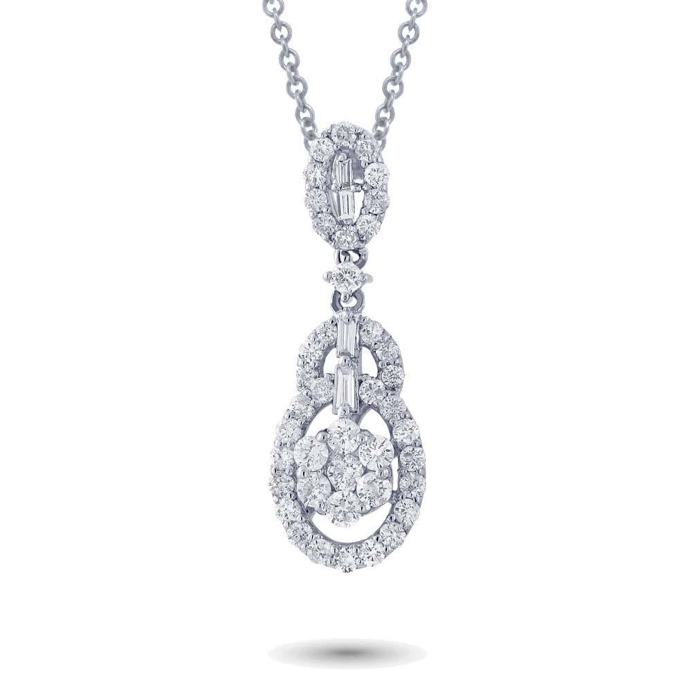 18k White Gold Diamond Pendant - 0.84ct