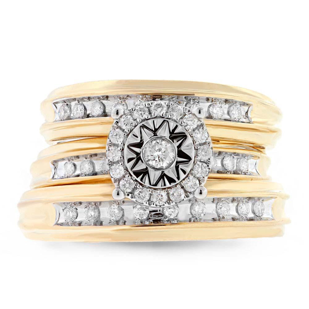 14k Yellow Gold Diamond Trio Set - 0.43ct