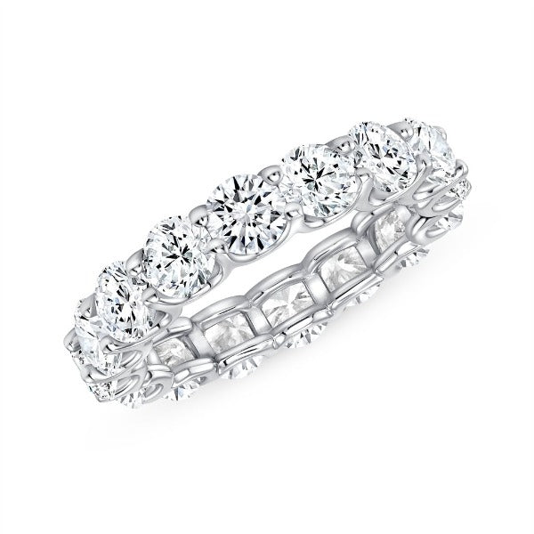 18K White Gold Diamond Round Cut Eternity Band