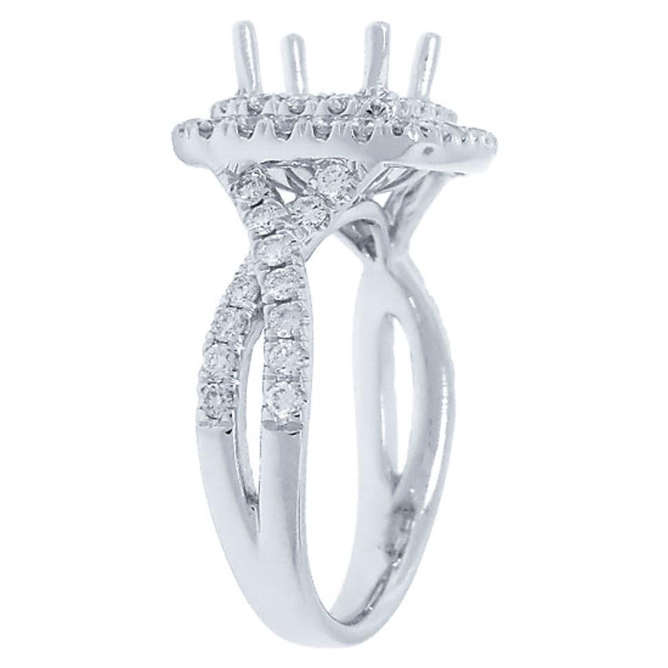 18k White Gold Diamond Semi-mount Ring - 0.95ct