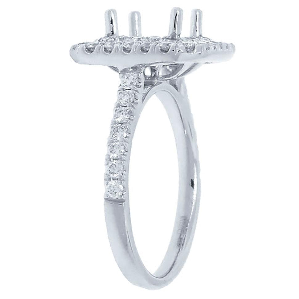 18k White Gold Diamond Semi-mount Ring - 0.87ct