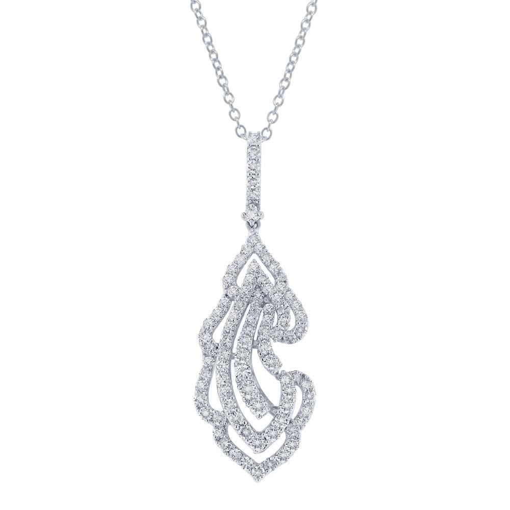 18k White Gold Diamond Pendant - 2.11ct
