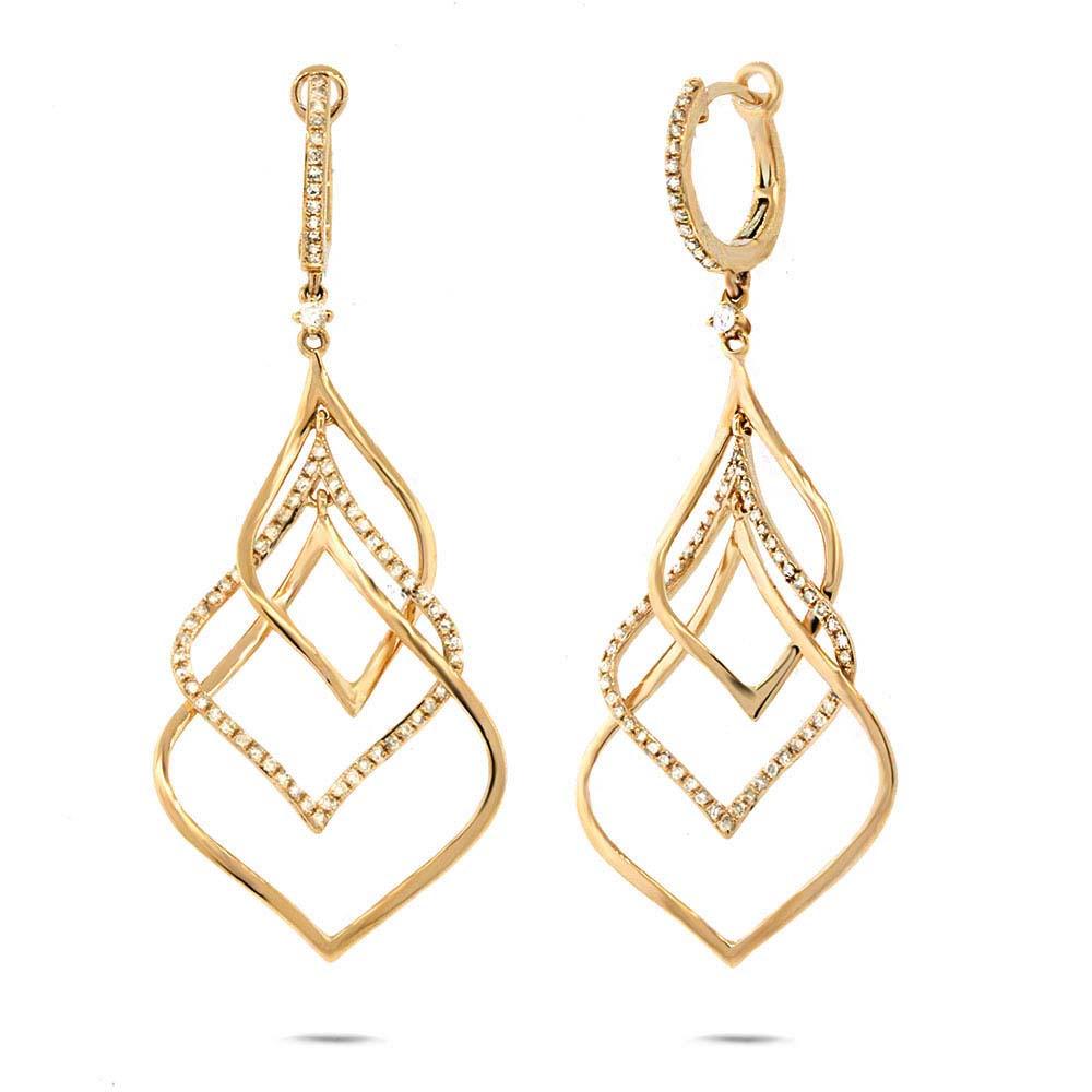 14k Yellow Gold Diamond Earring - 0.57ct