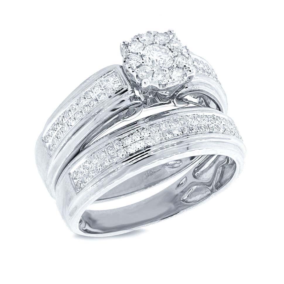 14k White Gold Diamond Wedding Set - 0.61ct