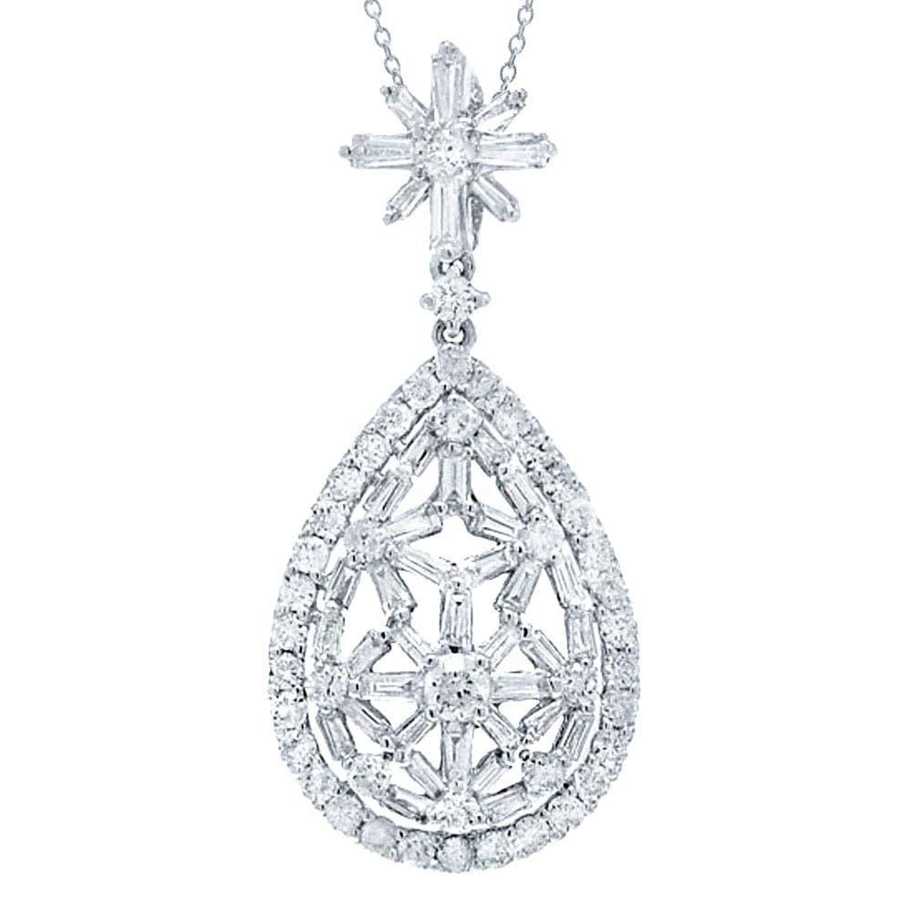 18k White Gold Diamond Pendant - 1.64ct