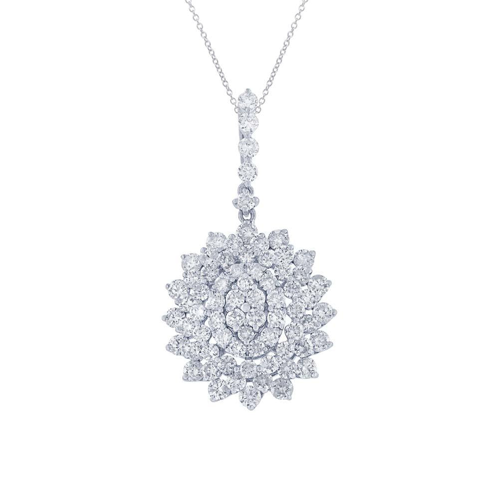 18k White Gold Diamond Pendant - 2.66ct