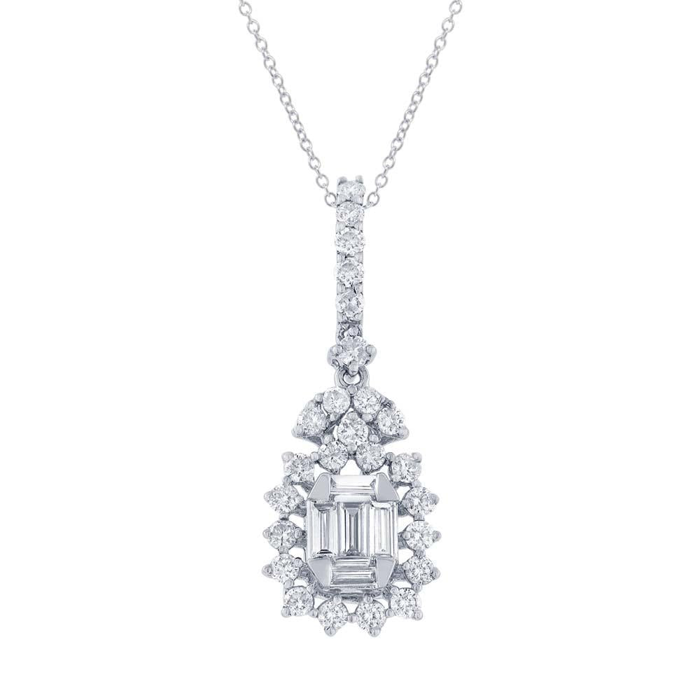 18k White Gold Diamond Pendant - 0.88ct