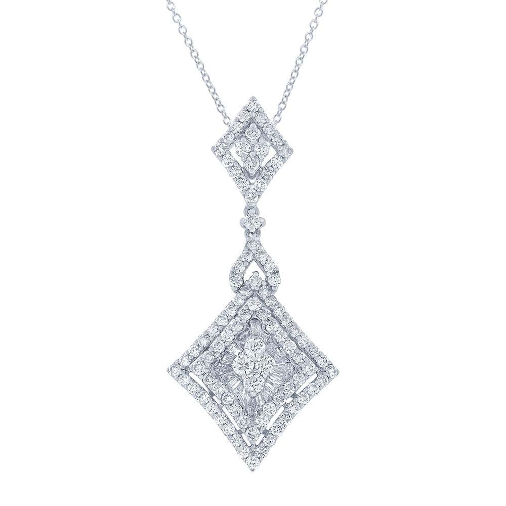 18k White Gold Diamond Pendant - 1.95ct