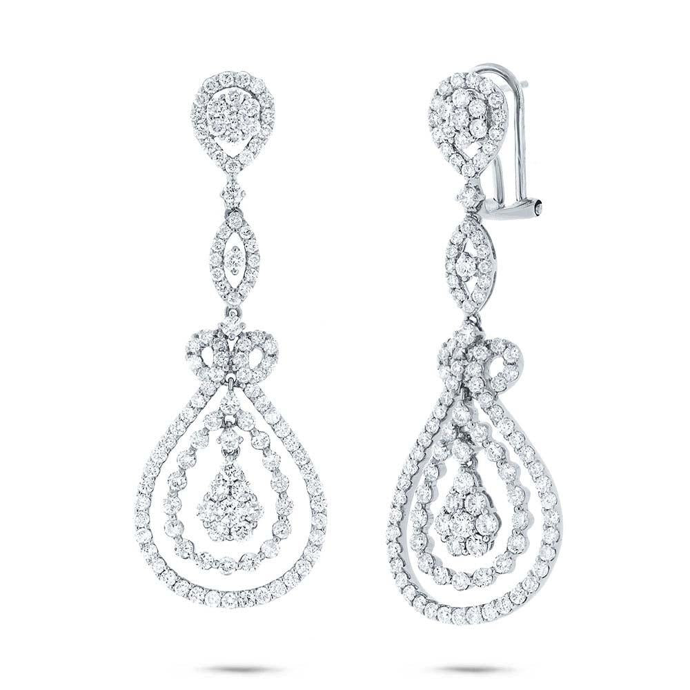 18k White Gold Diamond Earring - 4.27ct