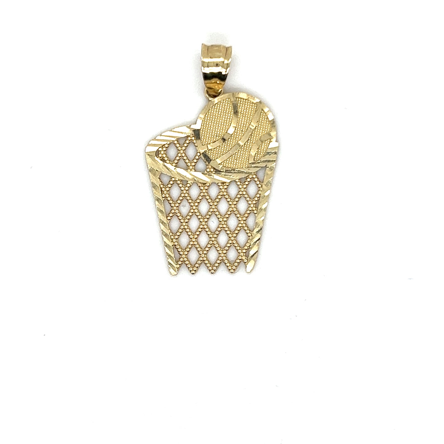 Yellow Gold Natural Diamond Basketball Pendant