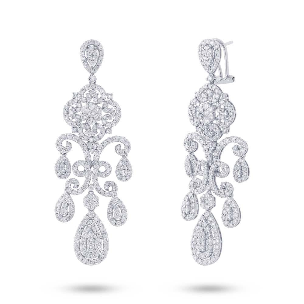 18k White Gold Diamond Chandelier Earring - 7.06ct