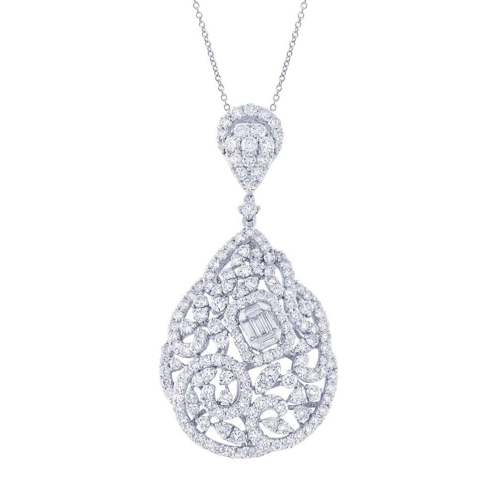 18k White Gold Diamond Pendant - 5.24ct