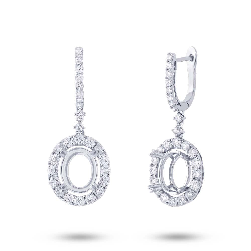 18k White Gold Diamond Semi-mount Earring - 2.21ct