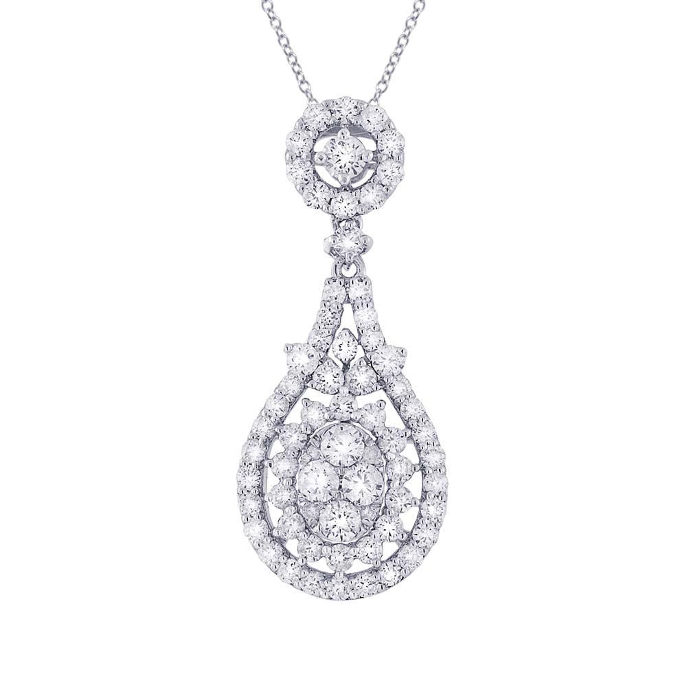 18k White Gold Diamond Pendant - 1.19ct