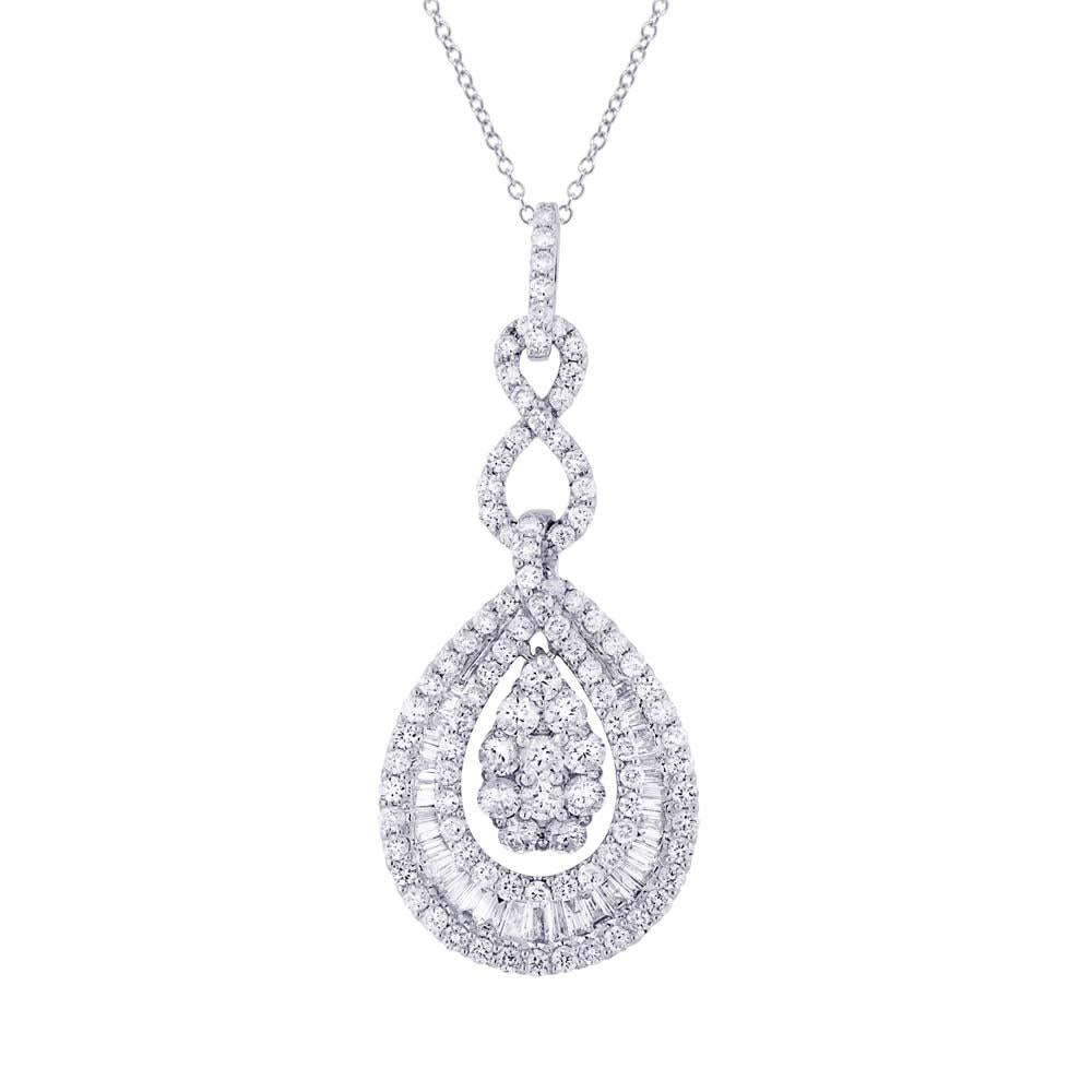 18k White Gold Diamond Pendant - 2.09ct