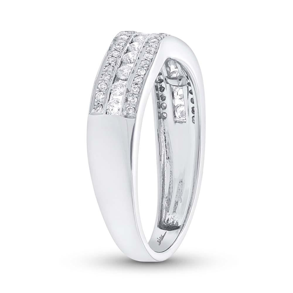 14k White Gold Diamond Shadow Band - 0.39ct