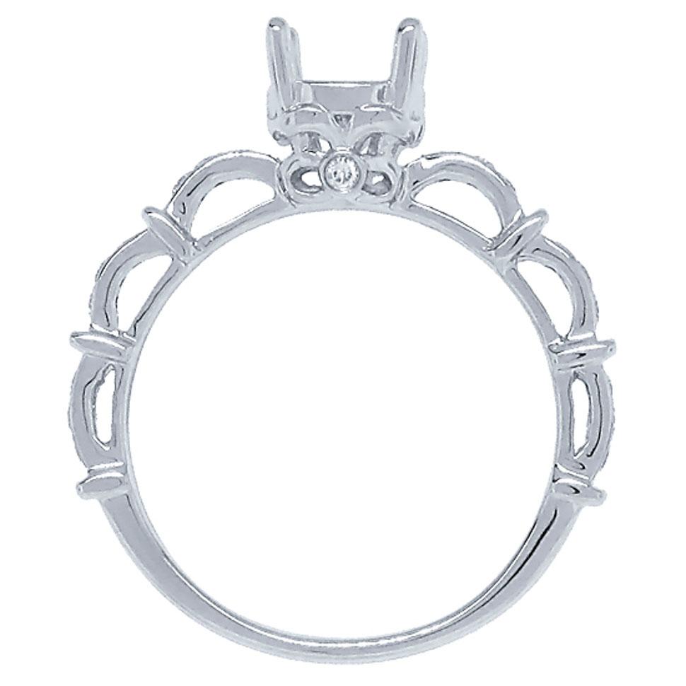 14k White Gold Diamond Semi-mount Ring - 0.18ct