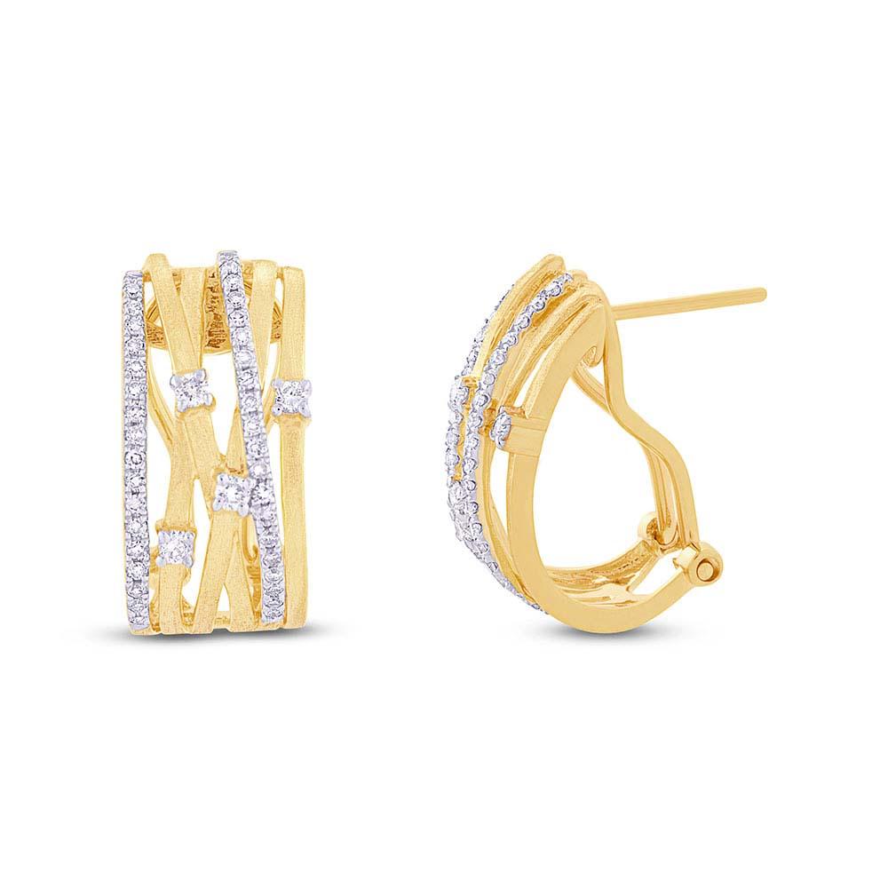 14k Yellow Gold Diamond Fashion Earring - 0.45ct
