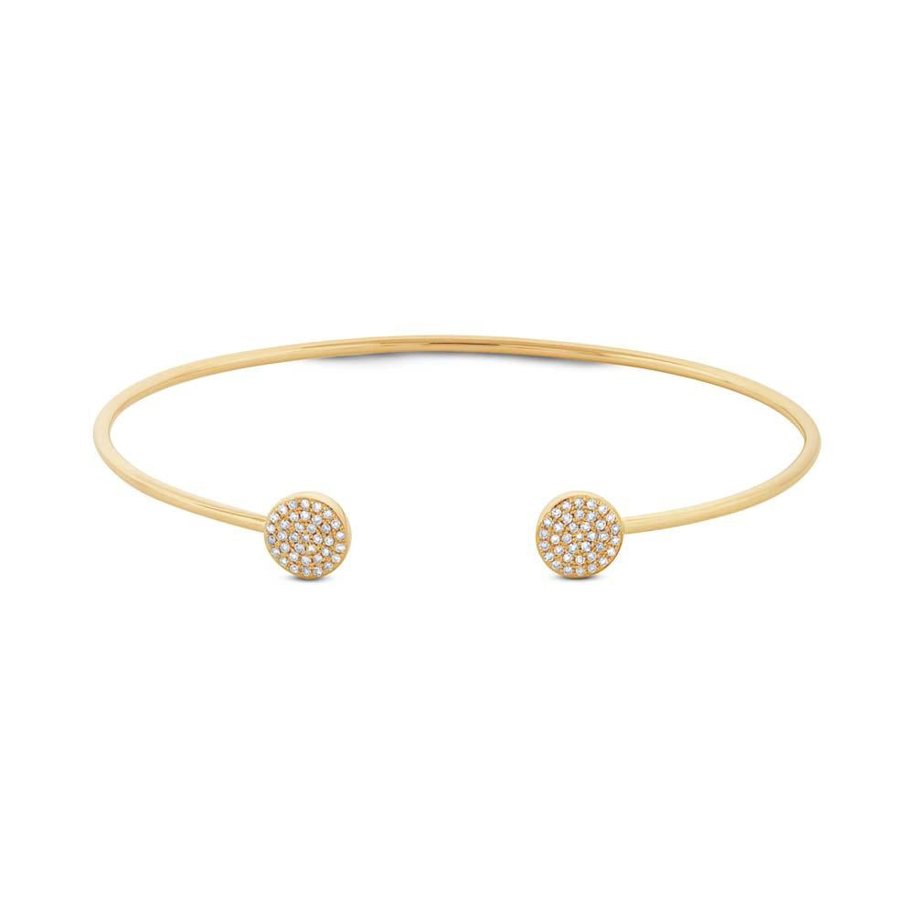 14k Yellow Gold Diamond Bangle - 0.21ct