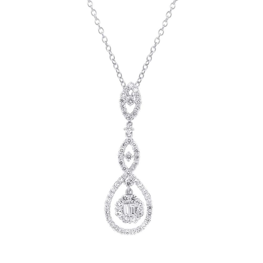 18k White Gold Diamond Pendant - 1.35ct