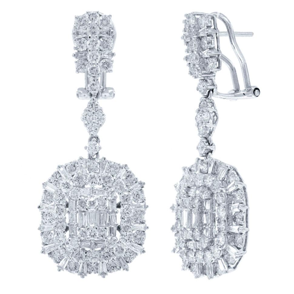 18k White Gold Diamond Earring - 5.22ct