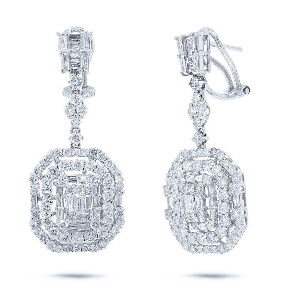 18k White Gold Diamond Earring - 3.72ct