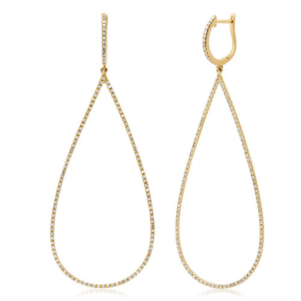 14k Yellow Gold Diamond Earring - 0.75ct