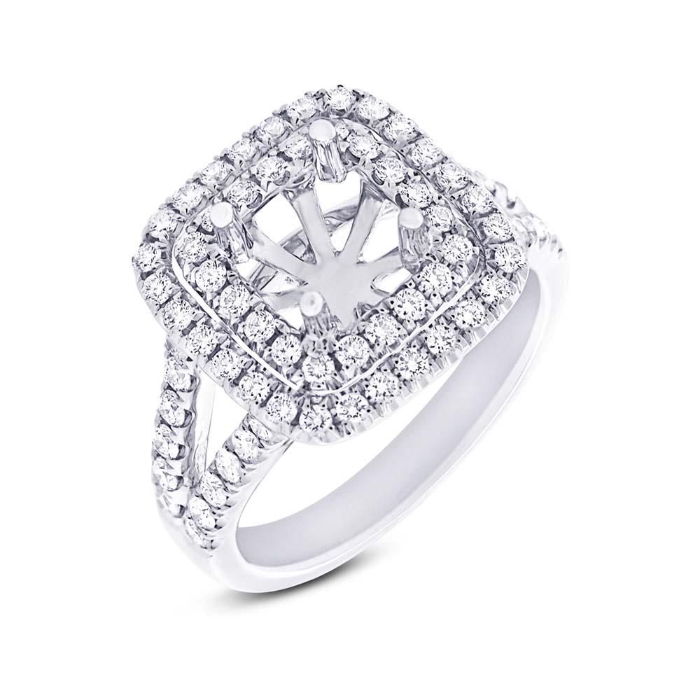18k White Gold Diamond Semi-mount Ring - 0.66ct