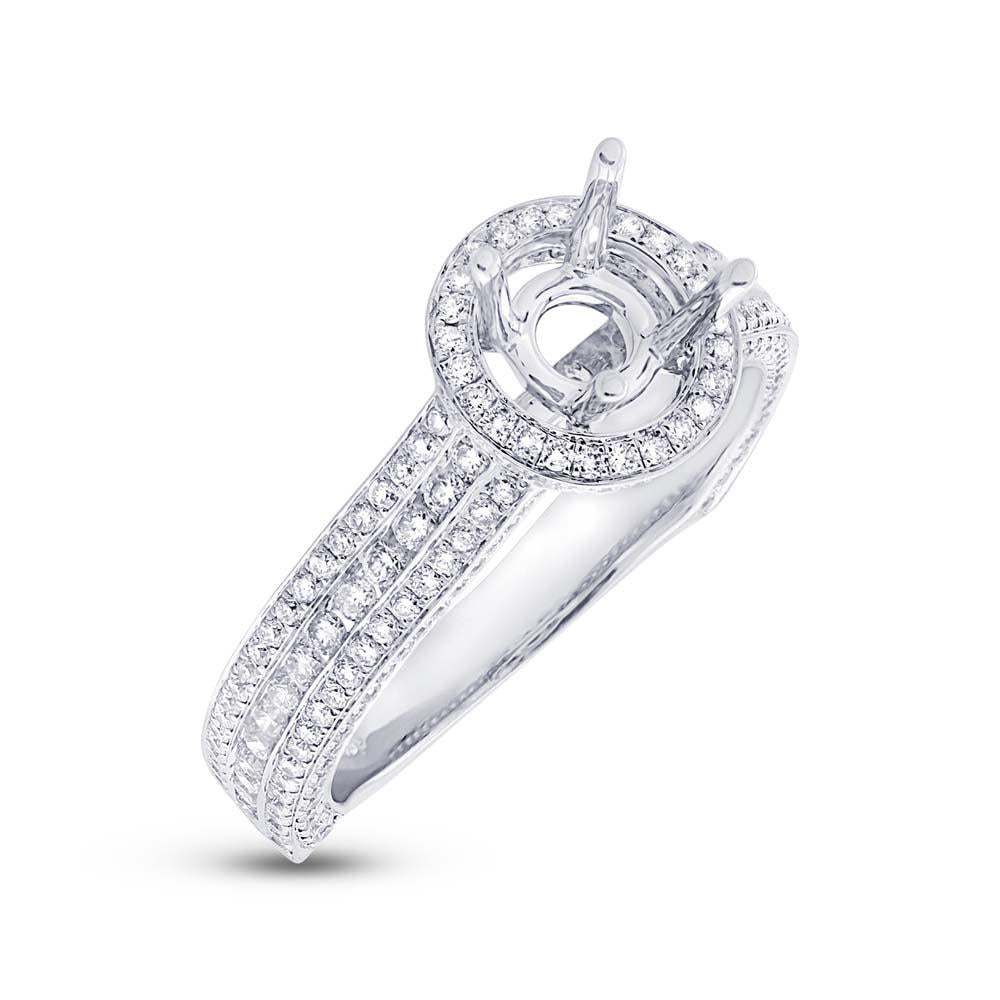 18k White Gold Diamond Semi-mount Ring Size 8 - 1.60ct