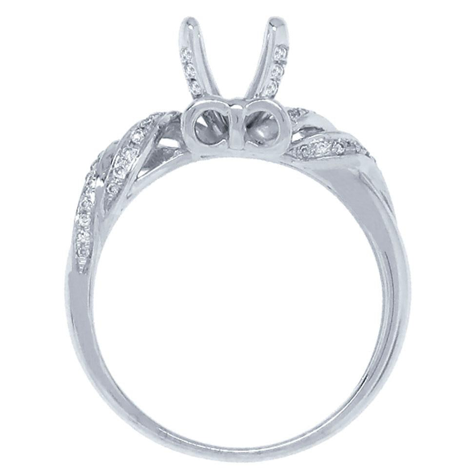 14k White Gold Diamond Semi-mount Ring - 0.16ct
