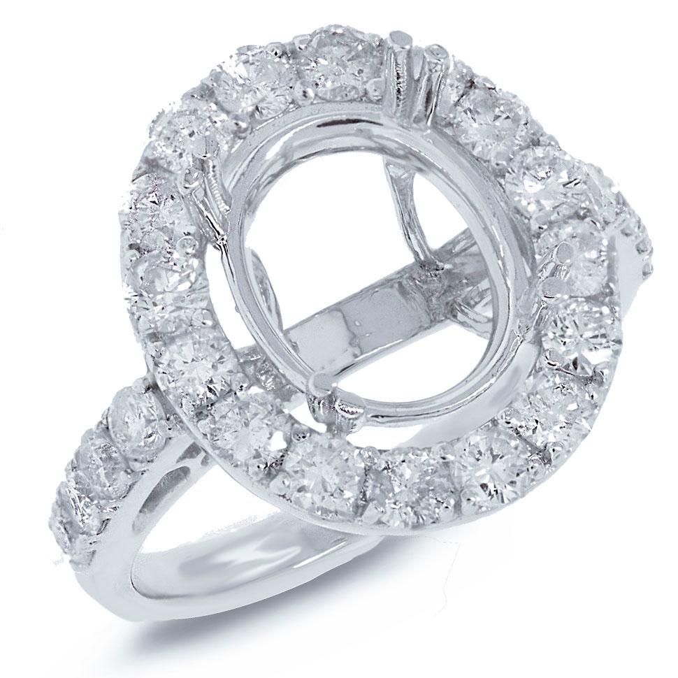 18k White Gold Diamond Semi-mount Ring - 1.72ct
