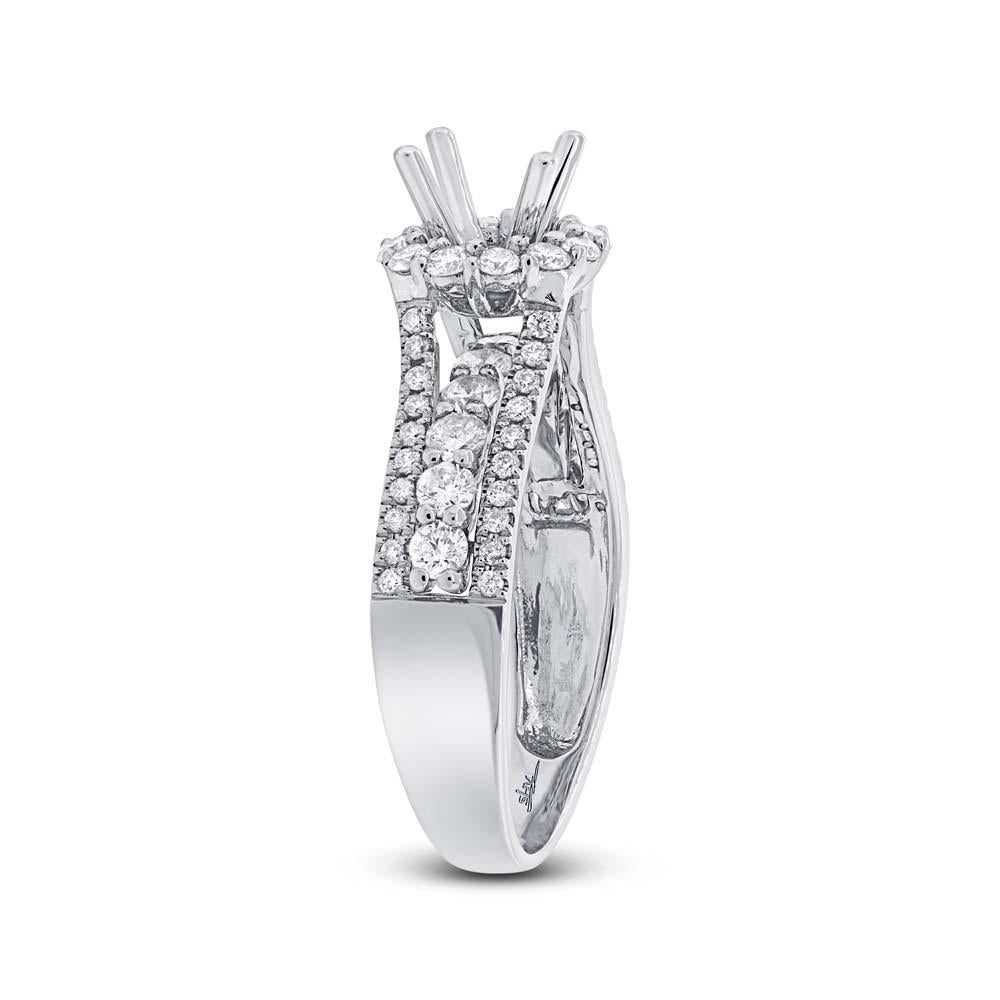 14k White Gold Diamond Semi-mount Ring - 1.12ct