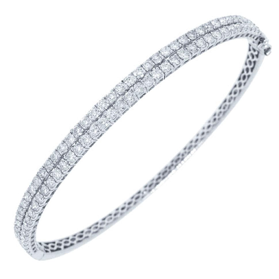 18k White Gold Diamond Bangle - 2.09ct