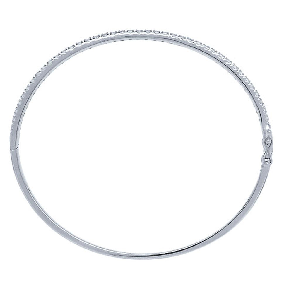 14k White Gold Diamond Bangle - 0.90ct