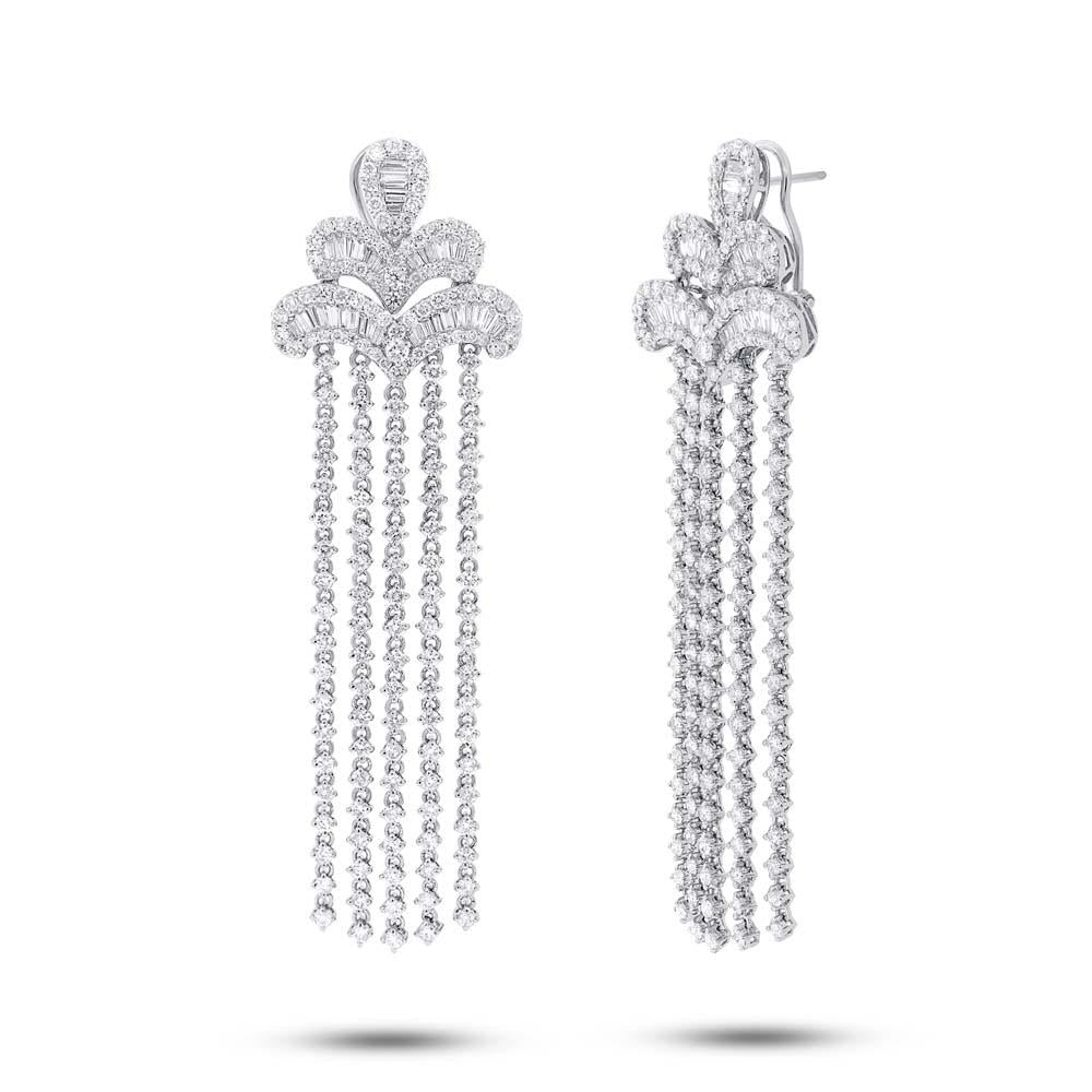 18k White Gold Diamond Chandelier Earring - 8.41ct